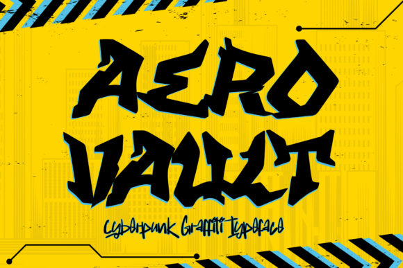 Aero Vault Font: Cyberpunk Elegance for Craft Creations
