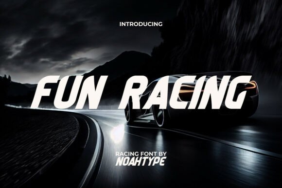 Fun Racing Font: A Dynamic Display Typeface for Creative Makers