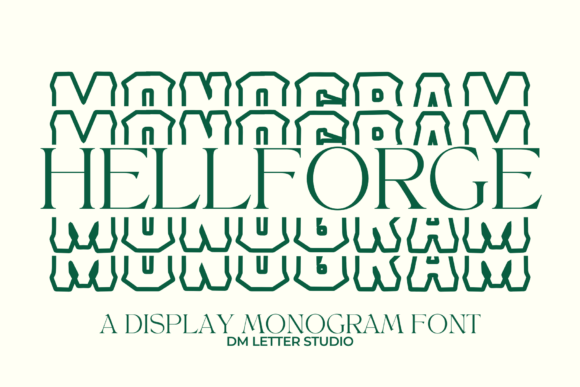Hell Forge Stacked Monogram Font for Bold Branding Projects